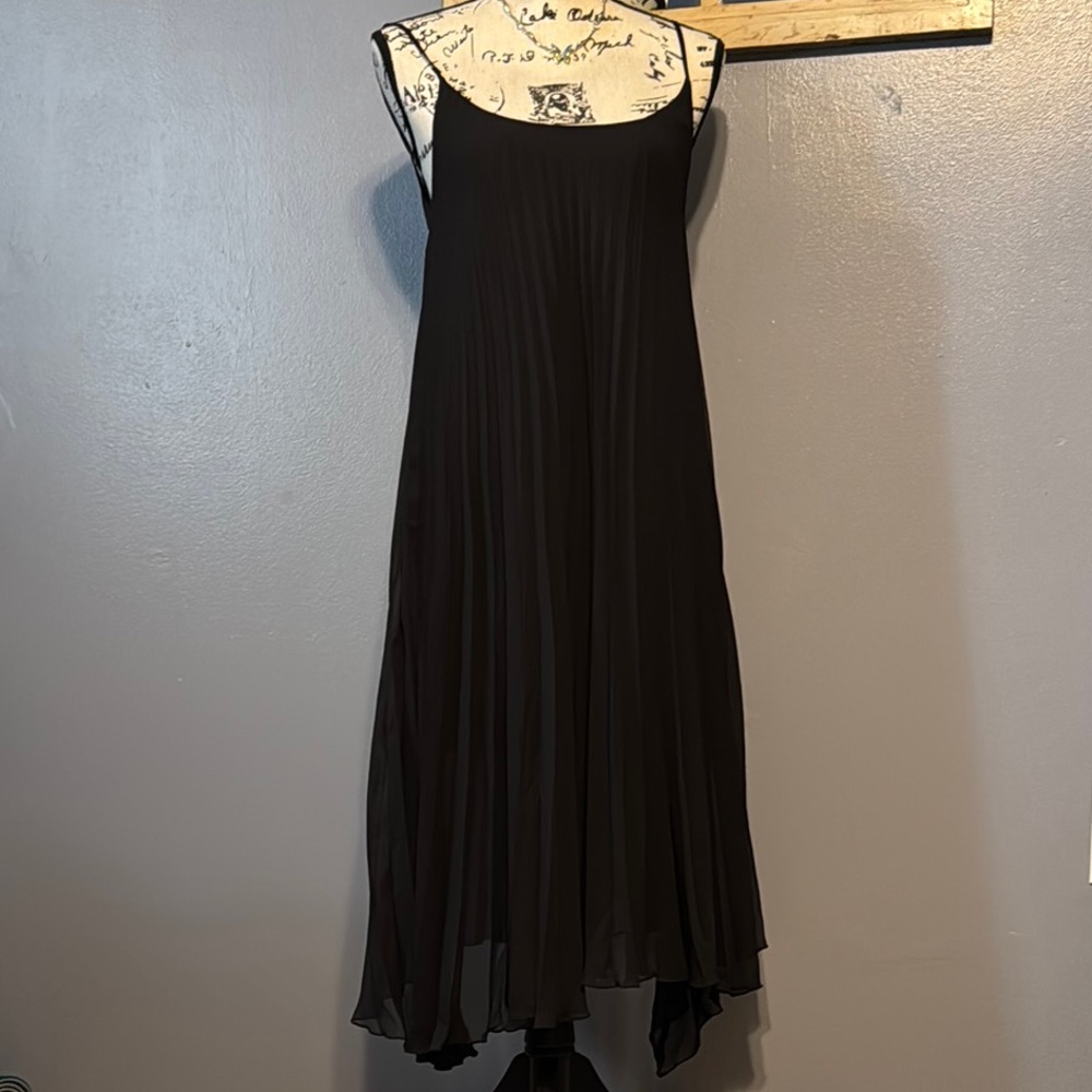 Ever Pretty Black Pleated Chiffon Dress Medium
